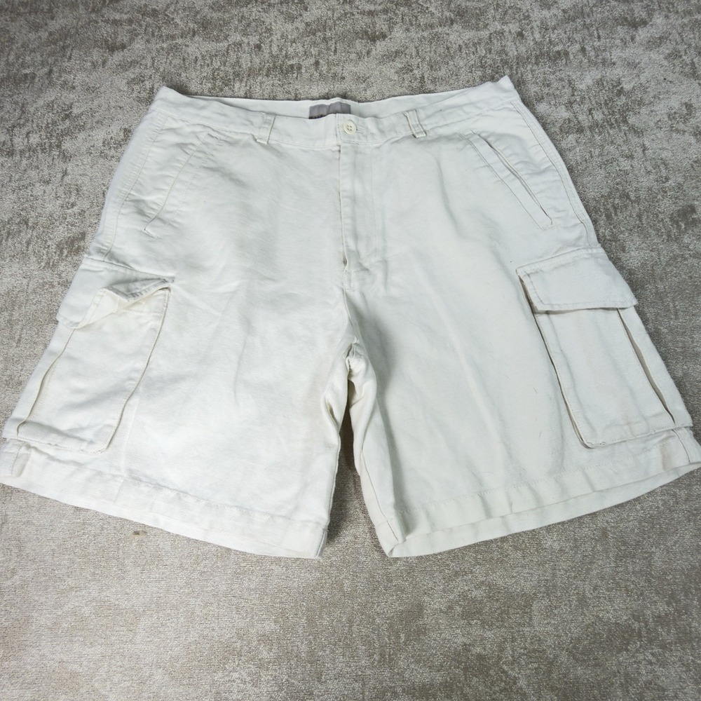 Breakwater Cargo Shorts Men's Size 38 Cotton Linen Blend Beach Vibes Summer